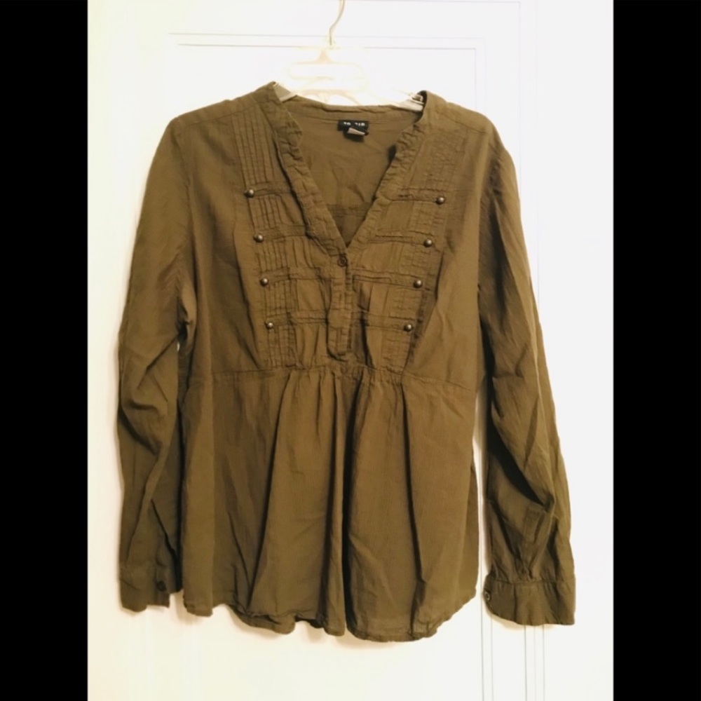 Torrid Army Green Smocked Top